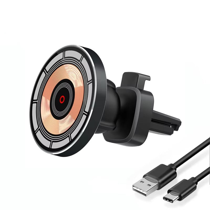 High-Speed 30W Magnetic Wireless Car Charger – Phone Holder Stand with Fast Charging, Dashboard or Vent Mount, Compatible with iPhone and MagSafe Devices