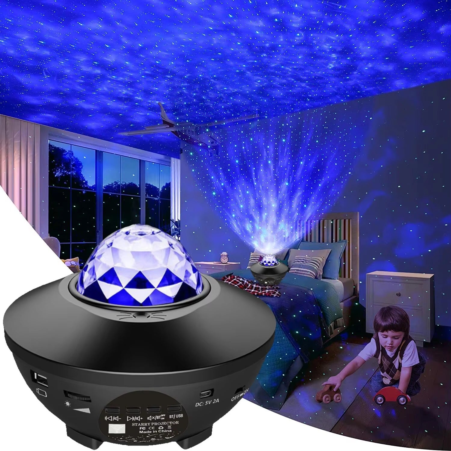 Premium Galaxy Star Projector with Ocean Wave Light, Bluetooth Music Speaker Night Lamp for Bedroom Decor, Party Ambience, 