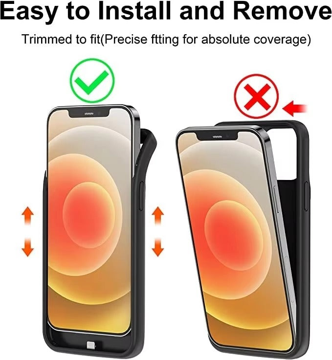High Capacity Apple iPhone Case MagSafe Compatible, Camera Lens & Screen Protection, Ultra Thin Shockproof Magnetic Full All Around Protection Charging Cover with Built-In Battery
