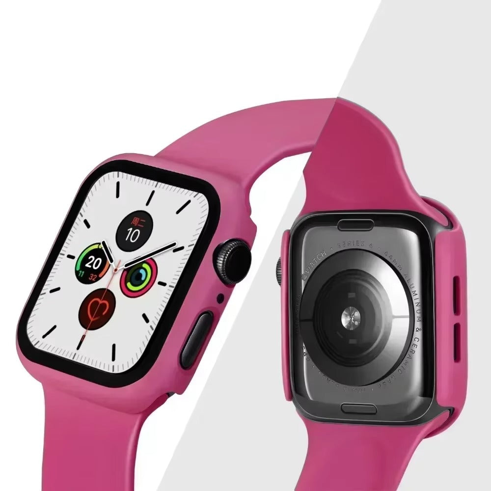 Tempered Glass Screen Protector Case – Full Cover Shockproof Bumper with Ultra-Clear Touch Glass, Compatible with 38mm to 45mm Smartwatches