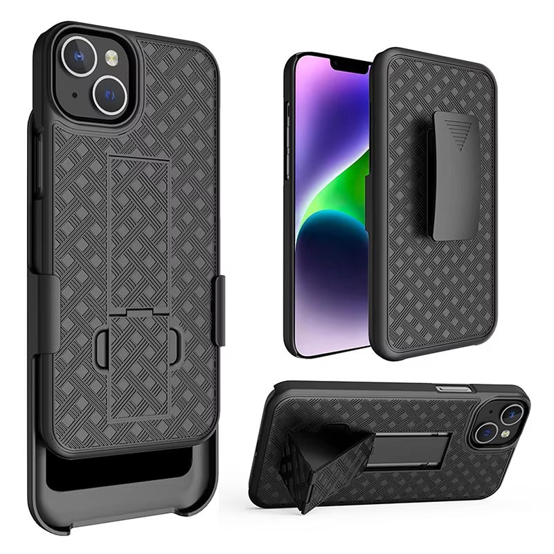 Premium Apple iPhone Case, MagSafe Compatible, Camera Lens Protection, Screen Protection, Ultra Thin, Shockproof Cover with Kickstand and Belt Clip Holster