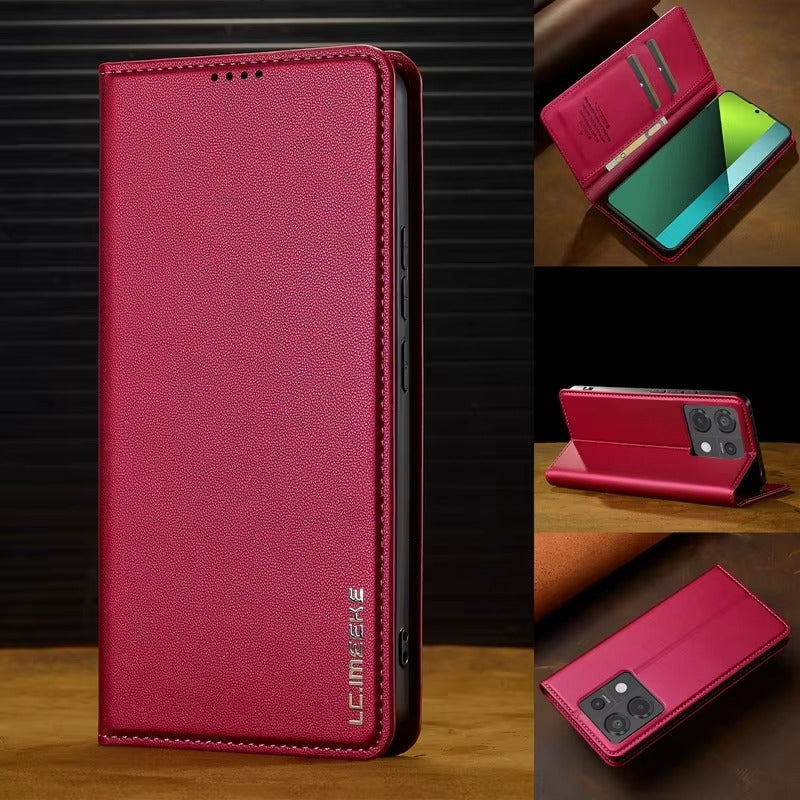 Luxury Apple iPhone Case, MagSafe Compatible, Camera Lens and Screen Protection, Ultra Thin, Shockproof, Magnetic, Full All Around Protection, Leather Flip Magnetic Cover