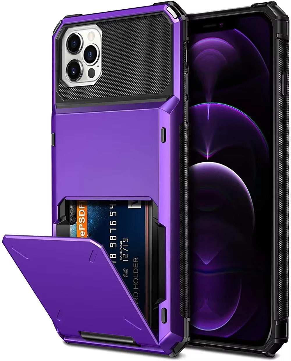 Luxury Wallet Apple iPhone Case, MagSafe Compatible Shockproof Cover with Camera Screen Protection, 4 Card Slot Holder Design
