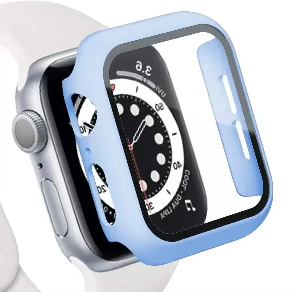 Tempered Glass Screen Protector Case – Full Cover Shockproof Bumper with Ultra-Clear Touch Glass, Compatible with 38mm to 45mm Smartwatches