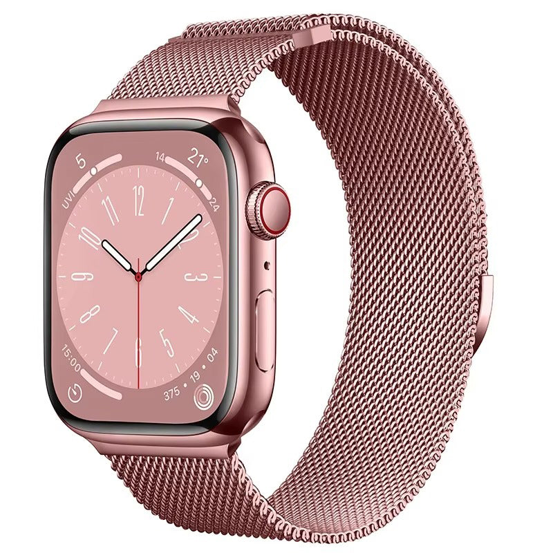 Luxury Magnetic Stainless Steel Watch Band – Adjustable Milanese Loop , Slim Metal Bracelet for 40–49mm Smartwatches