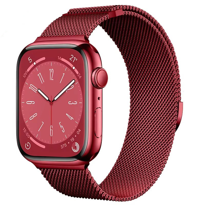 Luxury Magnetic Stainless Steel Watch Band – Adjustable Milanese Loop , Slim Metal Bracelet for 40–49mm Smartwatches