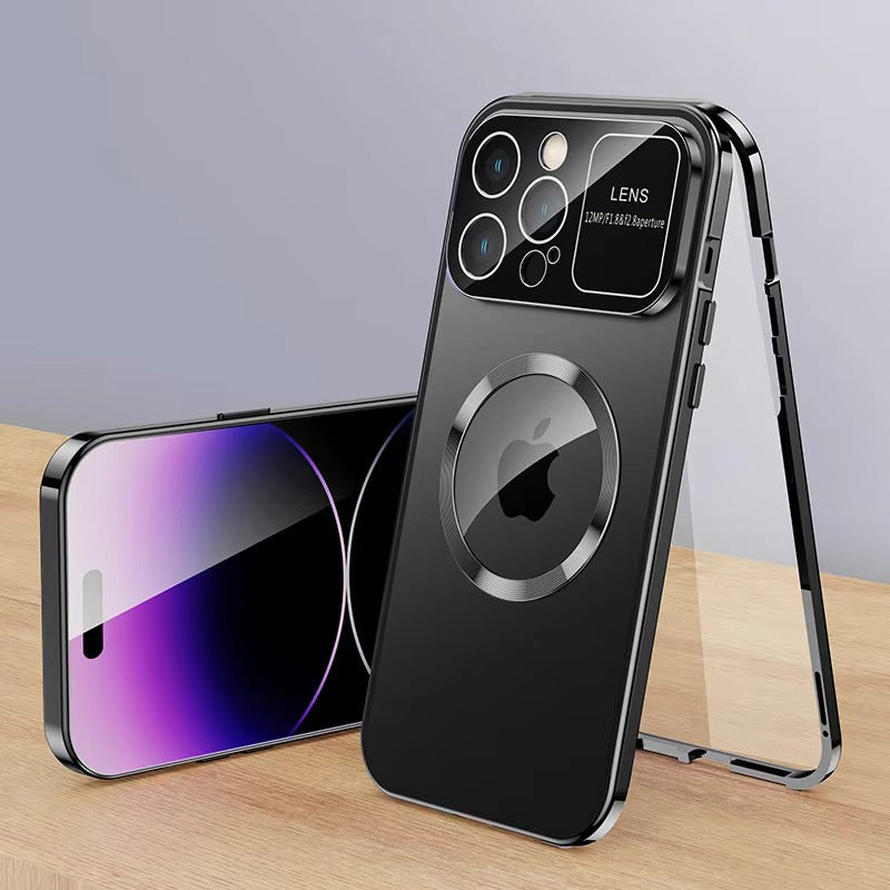 Premium Double Glass Apple iPhone Case, MagSafe Compatible, Ultra Thin Magnetic Shockproof Full Protection 