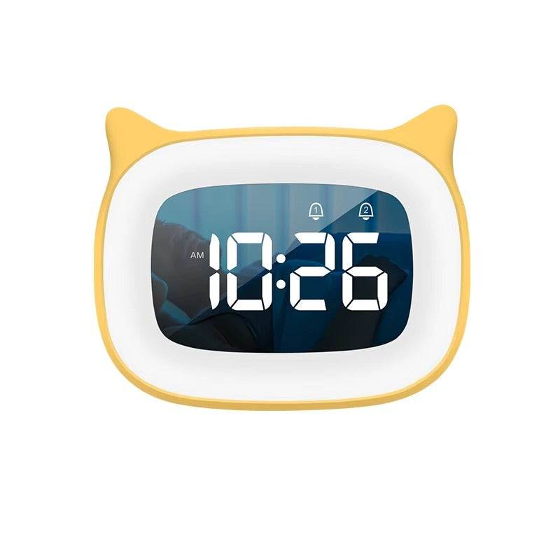 Premium Rechargeable LED Alarm Clock for iPhone Users – Touch Control Night Light, Dual Alarm with Snooze, Always-On Display, 12/24H Music Desk Clock