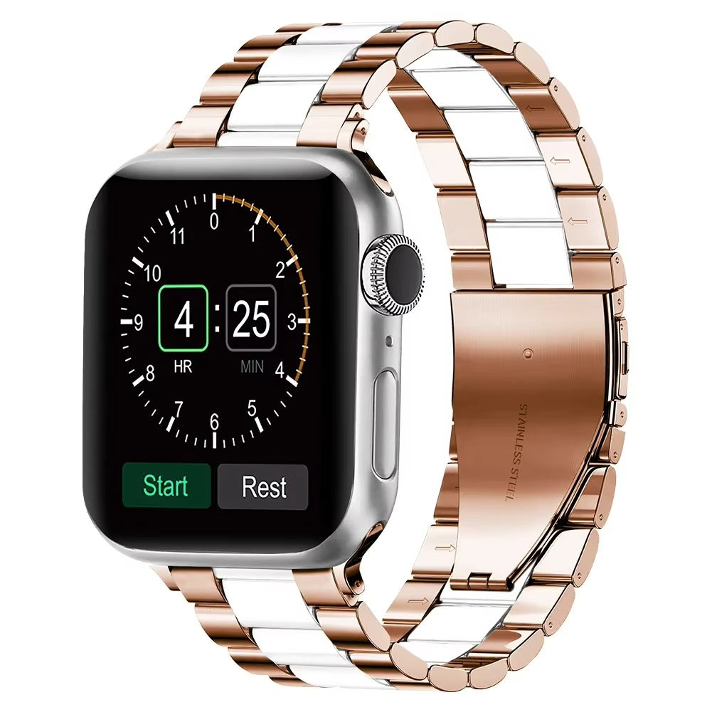 Luxury Stainless Steel Watch Band – Adjustable Metal Strap Bracelet with Secure Clasp for 40mm to 49mm Smartwatch, Durable 