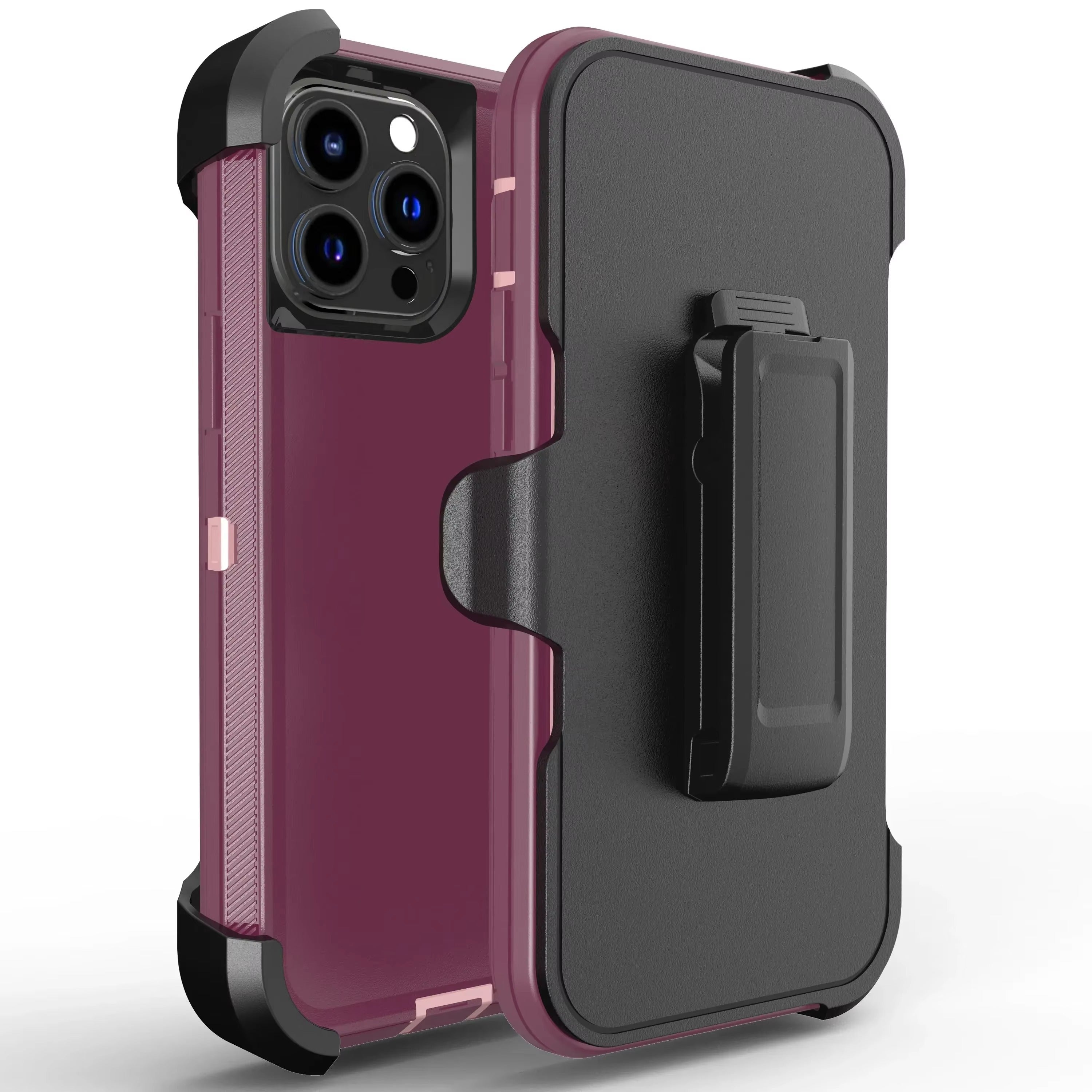 Robust Apple iPhone Case, MagSafe Compatible, Camera Lens and Screen Protection, Ultra Thin, Shockproof, Magnetic, Full All Around Protection, 3-in-1 Belt Clip Armor Cover