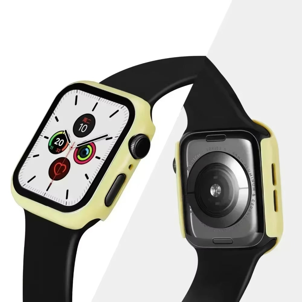 Tempered Glass Screen Protector Case – Full Cover Shockproof Bumper with Ultra-Clear Touch Glass, Compatible with 38mm to 45mm Smartwatches