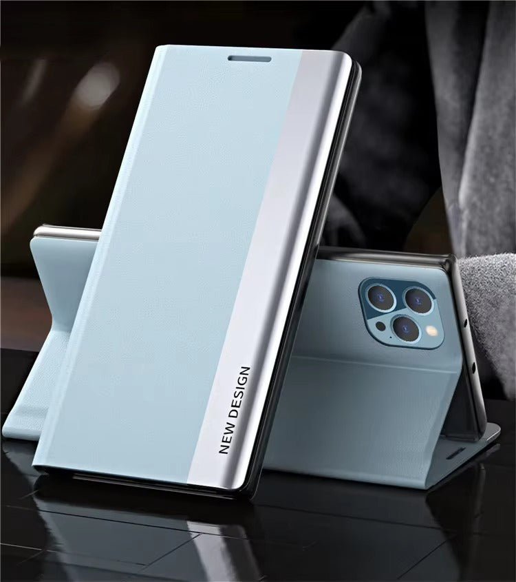 Luxury Apple iPhone Case, MagSafe Compatible, Camera Lens and Screen Protection, Ultra Thin, Shockproof, Magnetic, Full All Around Protection, Leather Flip Stand Cover