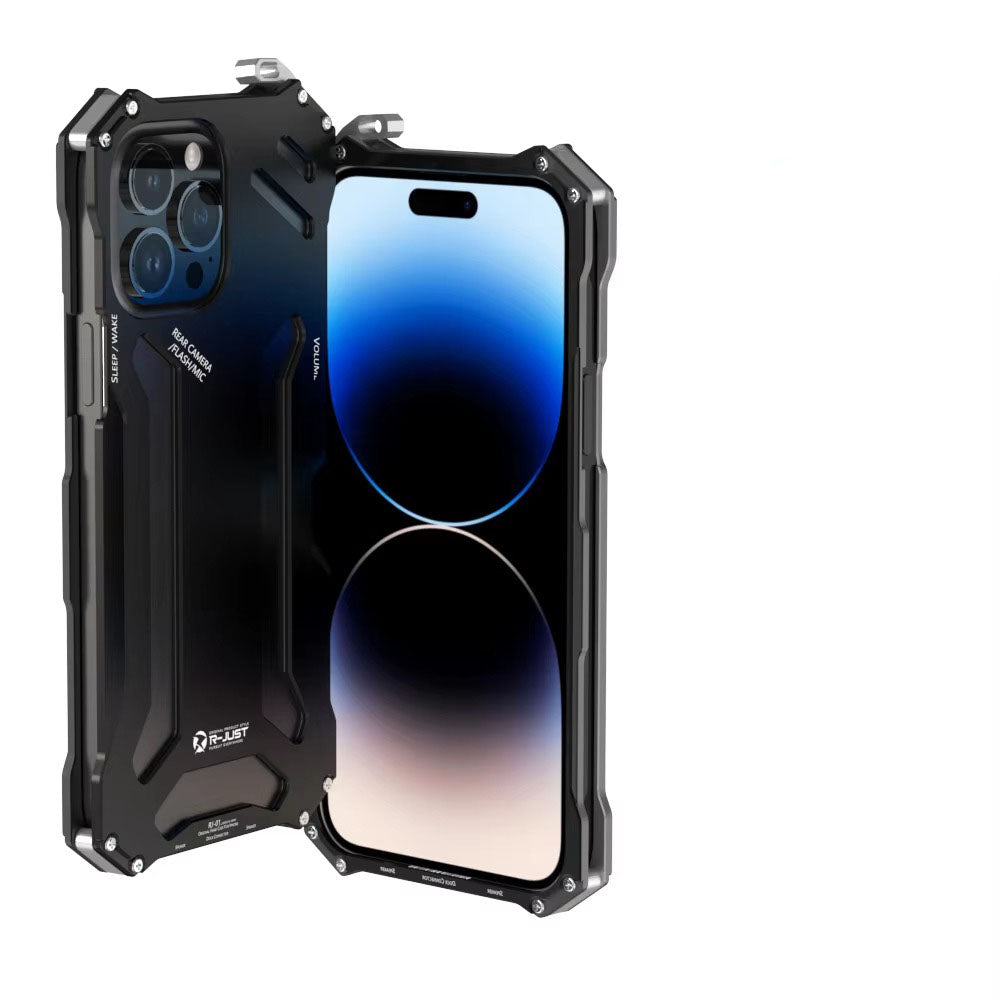 High Quality Apple iPhone Case, MagSafe Compatible, Camera Lens & Screen Protection, Ultra Thin, Shockproof, Magnetic Full All Around Cover – Hard Aluminum Metal Case with Shockproof Protection & Durable Design