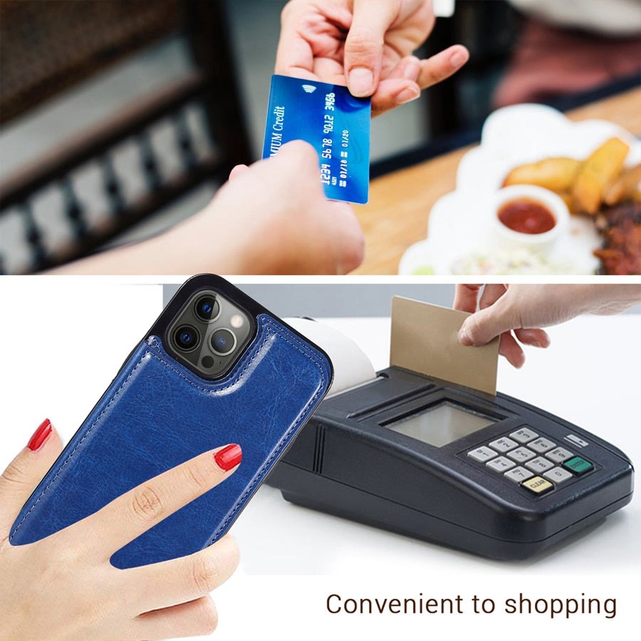Luxury PU Leather Wallet iPhone Case – Kickstand, Card Holder Slots, Elegant Magnetic Closure for iPhone Models