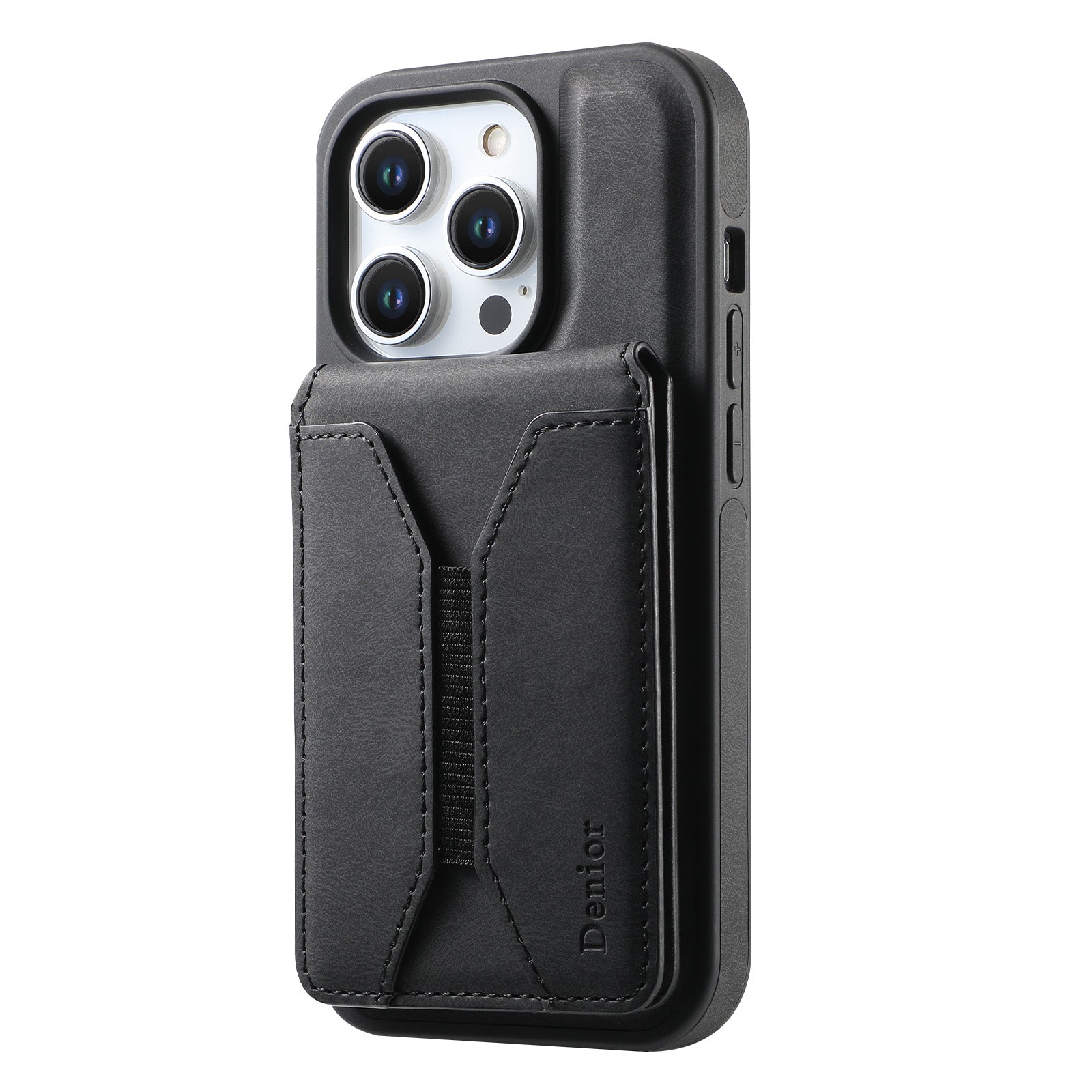 Luxury Magnetic Card Holder iPhone Case – 360° Rotating Stand, Multifunctional Leather Wallet, Shockproof Protection, MagSafe Compatible Cover for iPhone Models