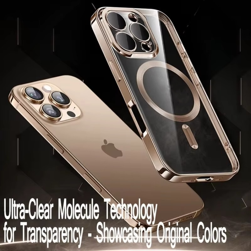Luxury Desert Gold MagSafe iPhone Case - Magnetic Wireless Charging, Electroplated Bumper, Durable Cover | Case for iPhone