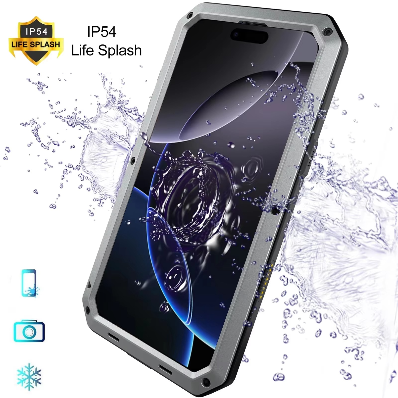 Robust Apple iPhone Case, MagSafe Compatible, Camera Lens and Screen Protection, Ultra Thin, Shockproof, Magnetic, Full All Around Protection, Metal Screw Bumper Cover
