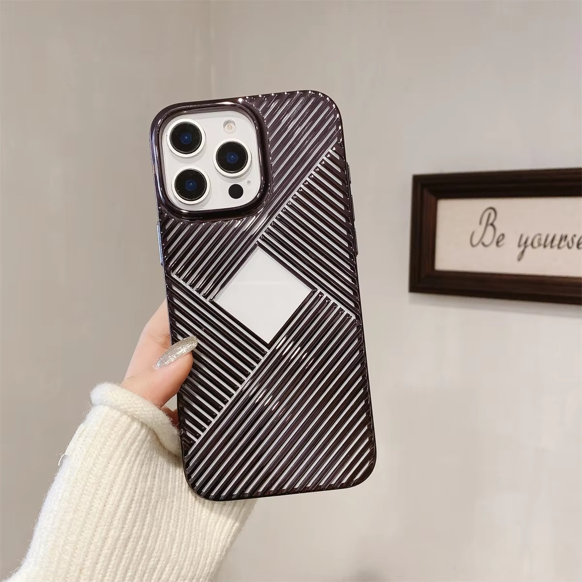 Luxury Apple iPhone Case, MagSafe Compatible, Camera Lens and Screen Protection, Ultra Thin, Shockproof, Magnetic, Full All Around Protection, Geometric Clear Bumper Cover