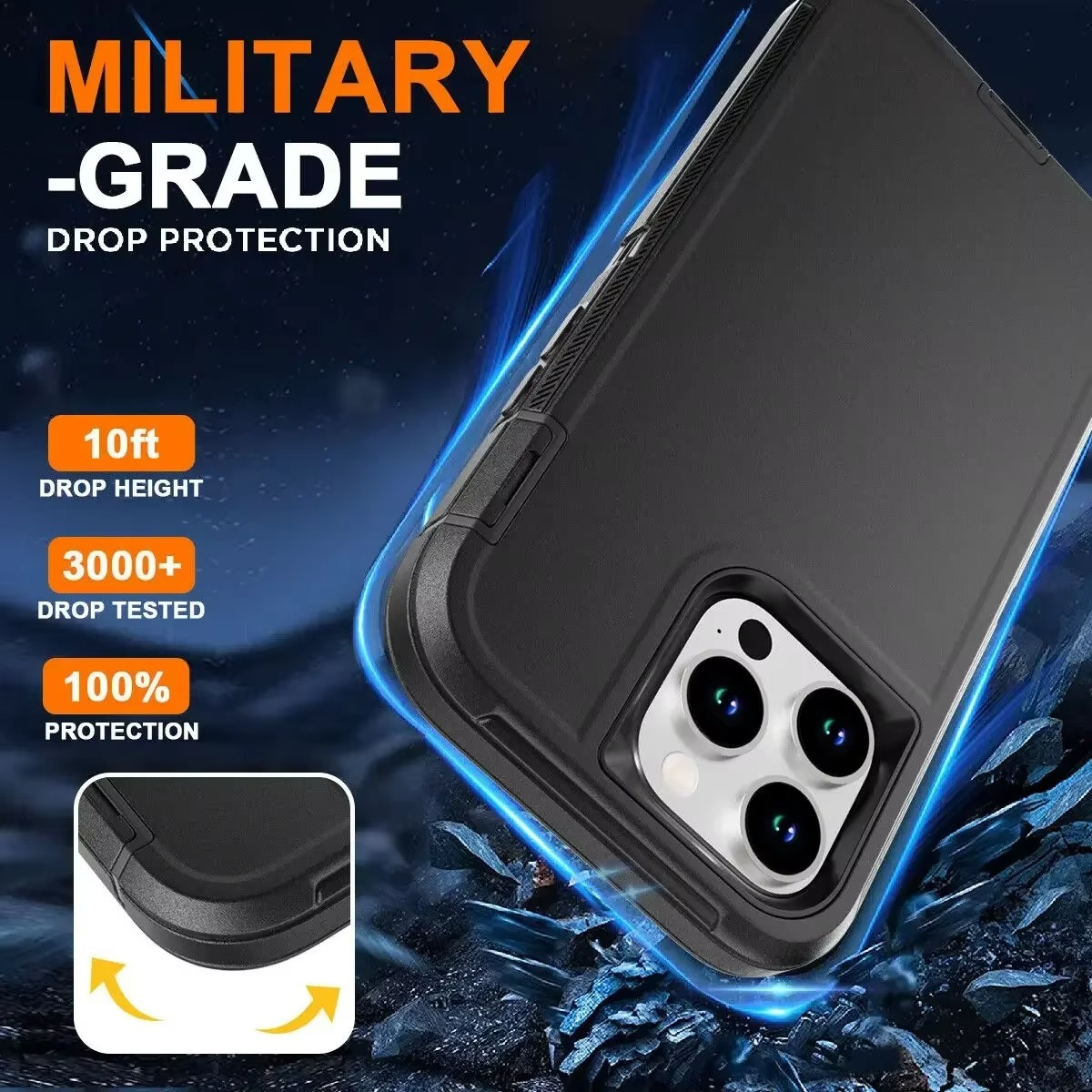 Robust Apple iPhone Case, MagSafe Compatible, Camera Lens and Screen Protection, Ultra Thin, Shockproof, Magnetic, Full All Around Protection, 3-in-1 Dustproof Armor Cover