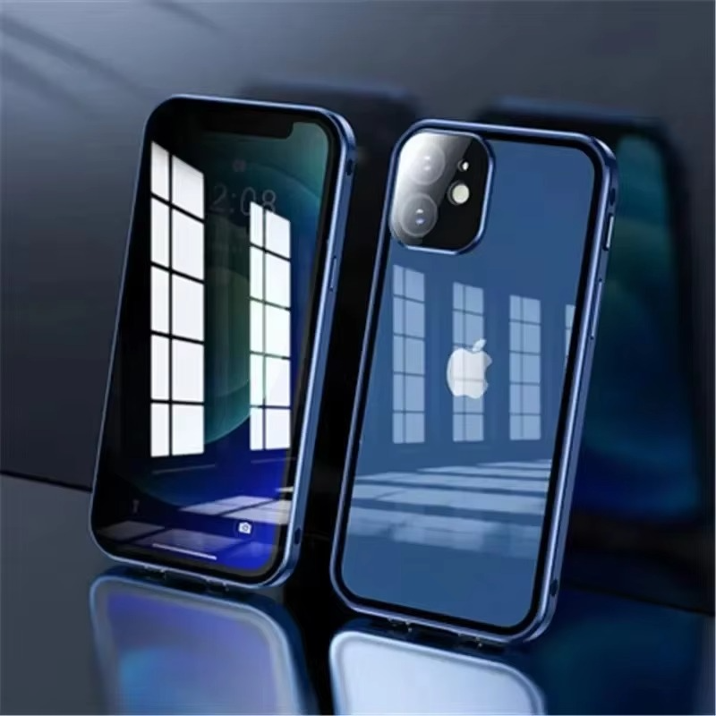 Luxury Apple iPhone Case, MagSafe Compatible, Camera Lens and Screen Protection, Ultra Thin, Shockproof, Magnetic, Full All Around Protection, Privacy Glass Snap Case