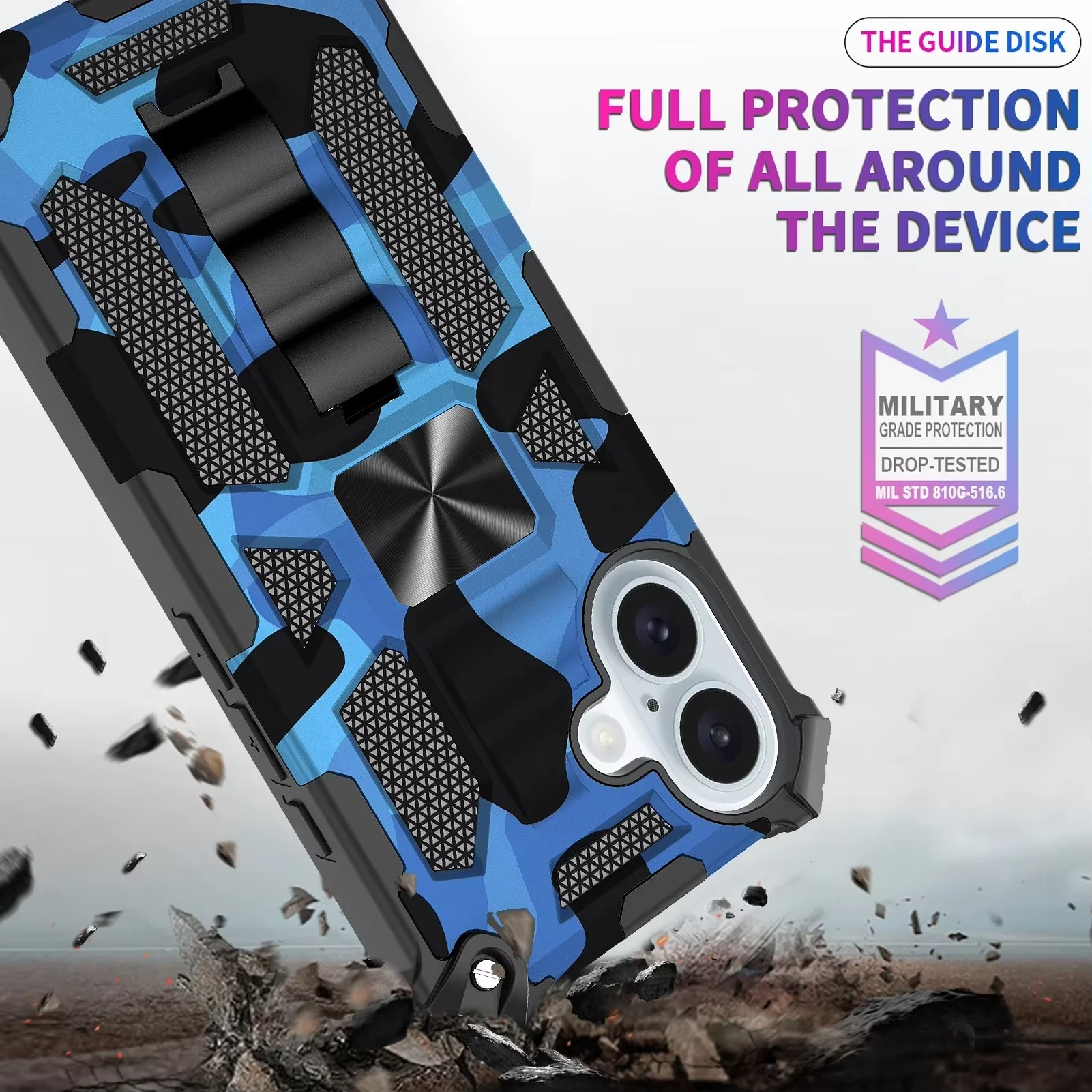 Robust Apple iPhone Case, MagSafe Compatible, Camera Lens and Screen Protection, Ultra Thin, Shockproof, Magnetic, Full All Around Protection, Camouflage Armor Cover