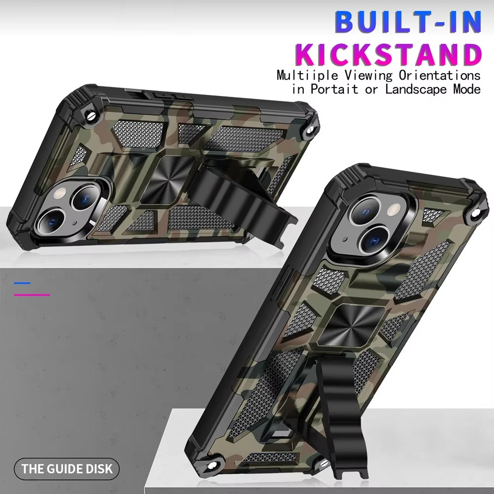 Robust Apple iPhone Case, MagSafe Compatible, Camera Lens and Screen Protection, Ultra Thin, Shockproof, Magnetic, Full All Around Protection, Camouflage Armor Cover