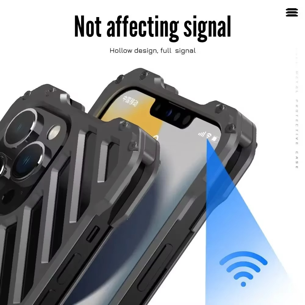 Premium Apple iPhone Case, MagSafe Compatible, Camera Lens and Screen Protection, Ultra Thin, Shockproof, Magnetic, Full All Around Protection, Heavy Duty Alloy Shell