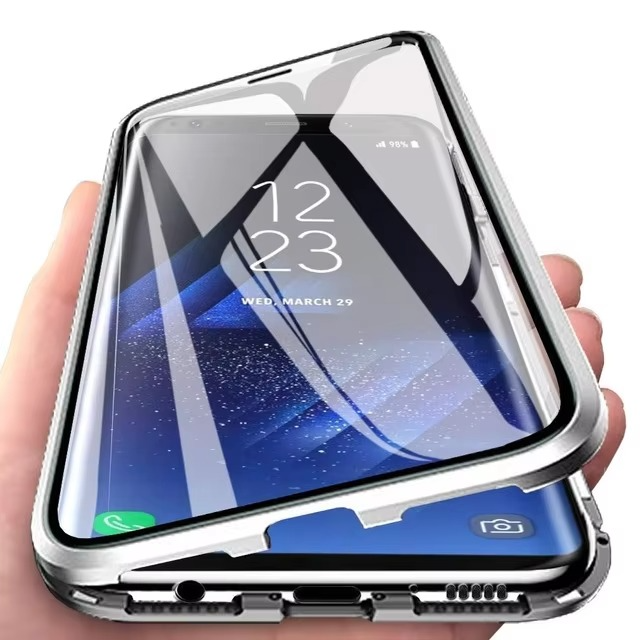 Robust Apple iPhone Case, MagSafe Compatible, Camera Lens and Screen Protection, Ultra Thin, Shockproof, Magnetic, Full All Around Protection, 360 Metal Glass Magnet Cover