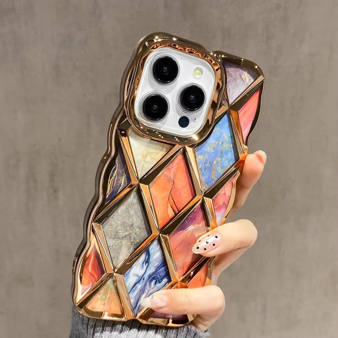 Luxury Apple iPhone Case, MagSafe Compatible, Camera Lens and Screen Protection, Ultra Thin, Shockproof, Magnetic, Full All Around Protection, Diamond Grid Soft Cover