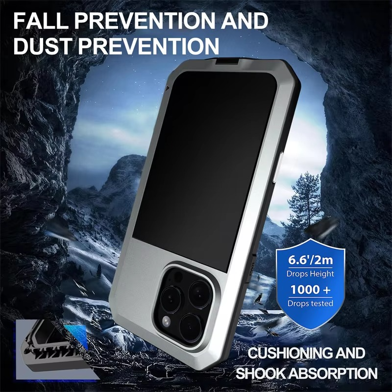 Robust Apple iPhone Case, MagSafe Compatible, Camera Lens and Screen Protection, Ultra Thin, Shockproof, Magnetic, Full All Around Protection, Metal Screw Bumper Cover
