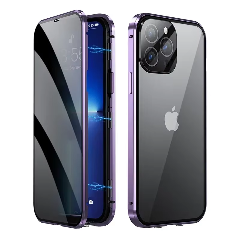 Premium Apple iPhone Case, MagSafe Compatible, Camera Lens and Screen Protection, Ultra Thin, Shockproof, Magnetic, Full All Around Protection, Double-Sided Privacy Cover