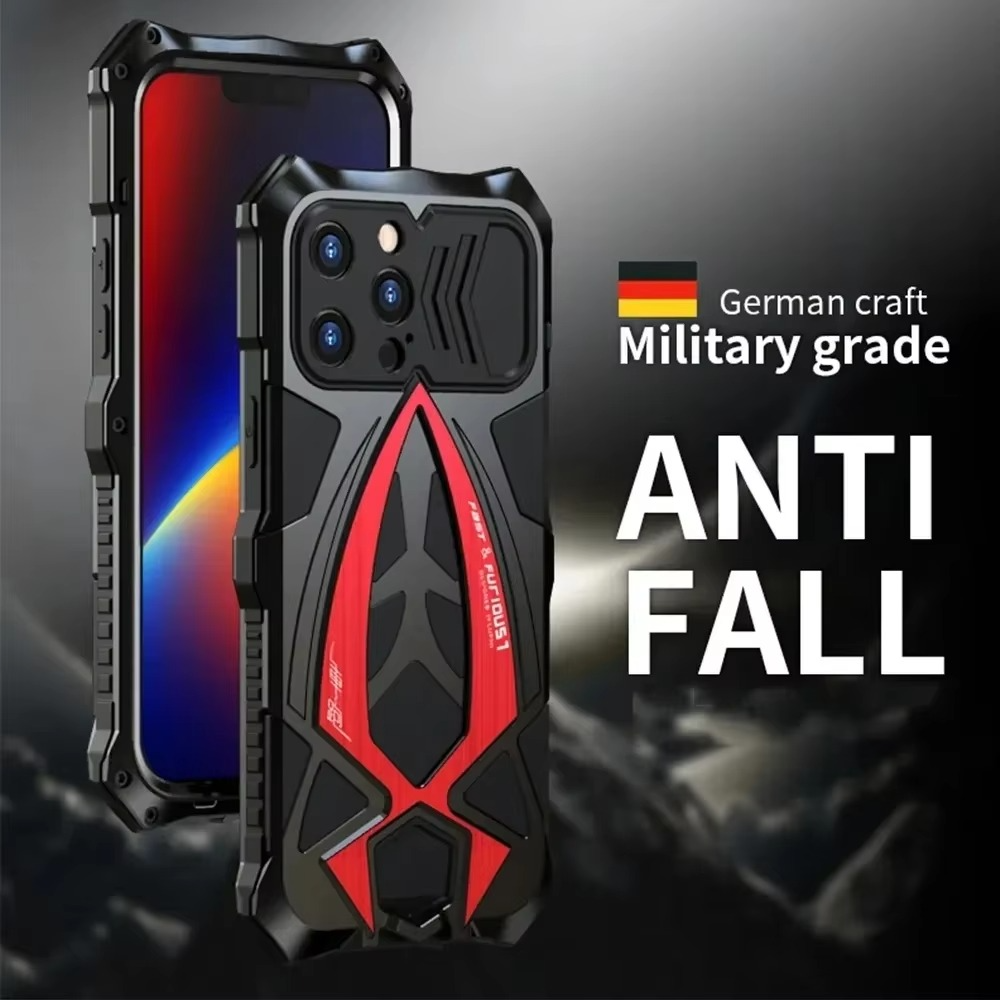 Robust Apple iPhone Case, MagSafe Compatible, Camera Lens and Screen Protection, Ultra Thin, Shockproof, Magnetic, Full All Around Protection, Heavy Armor Metal Cover