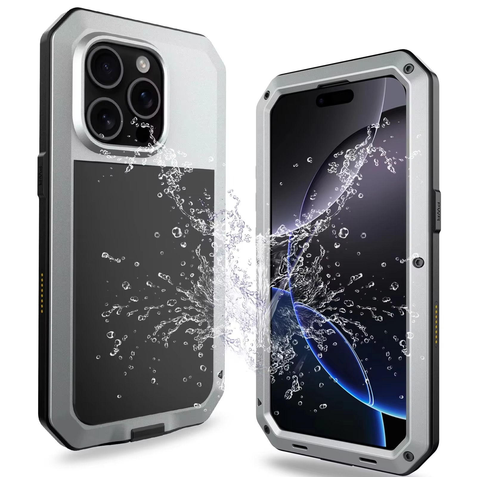 Robust Apple iPhone Case, MagSafe Compatible, Camera Lens and Screen Protection, Ultra Thin, Shockproof, Magnetic, Full All Around Protection, Metal Screw Bumper Cover