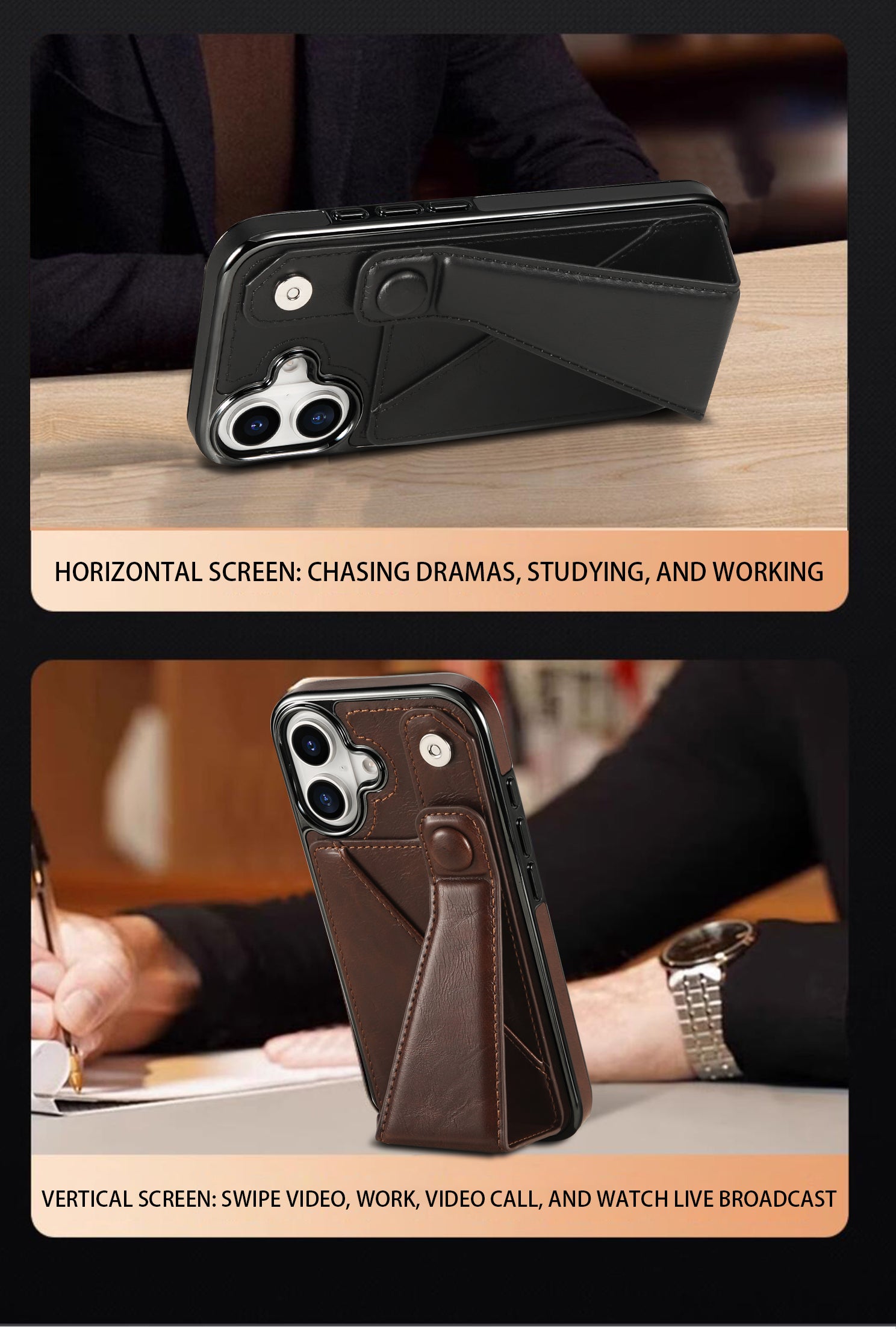 Luxury Electroplated Leather iPhone Case – Stand Card Holder, Premium Anti-Fall Protection, Stylish Design, and Durable Cover for Ultimate Convenience