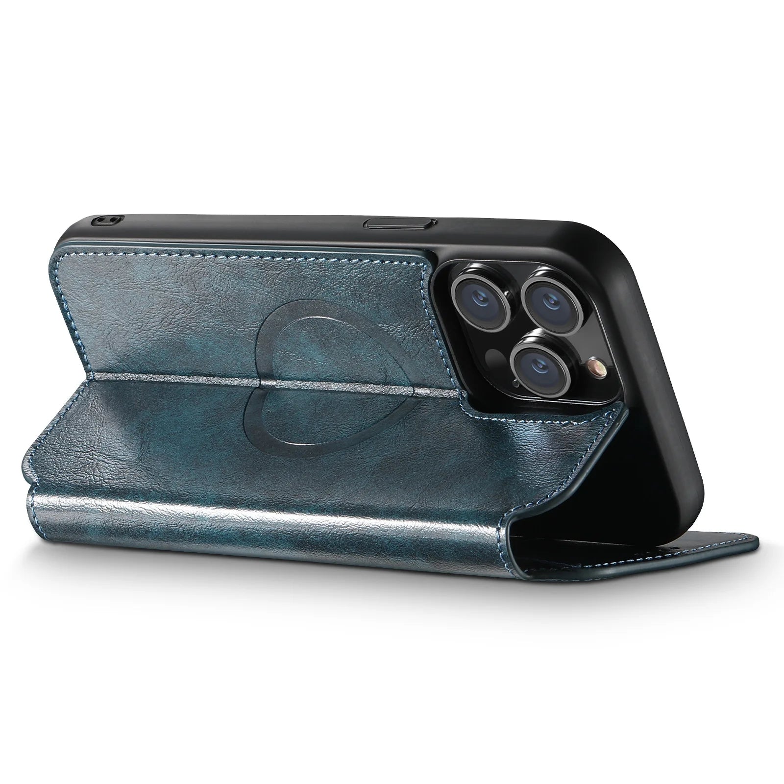 Luxury Leather Magnetic Flip iPhone Case – MagSafe Wallet Card Holder, Wireless Charging Compatible, Shockproof Protection, Elegant Design for iPhone Models