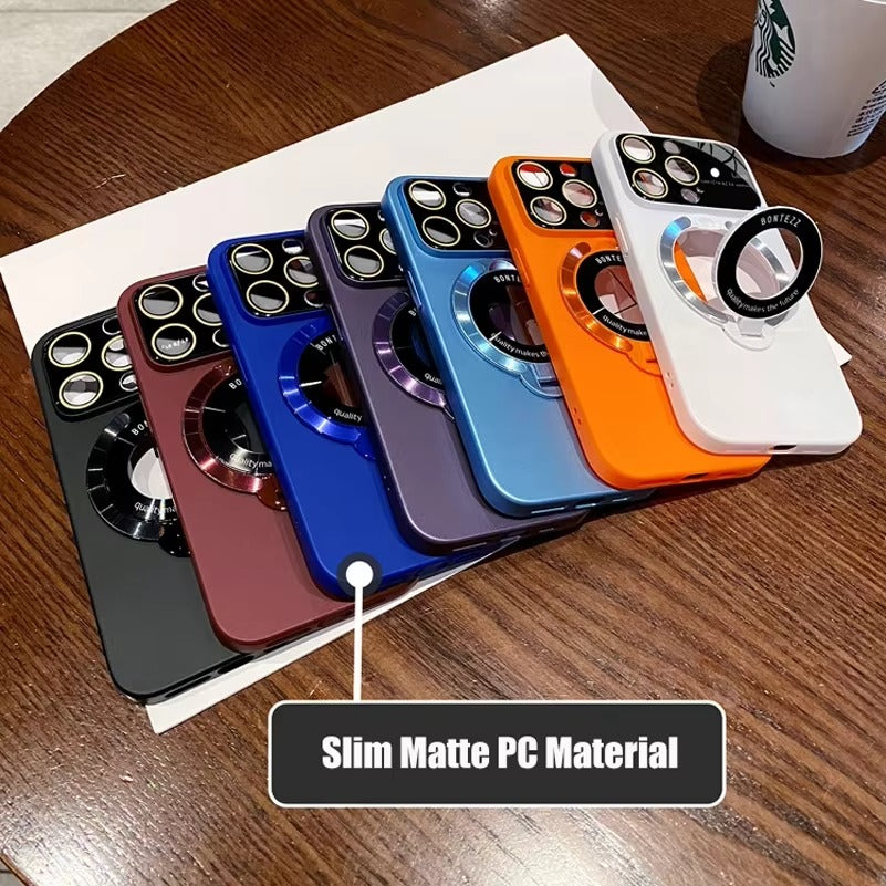 High Quality Apple iPhone Case MagSafe Compatible, Camera Lens & Screen Protection,  Cover with PC Shell & Stand Bracket