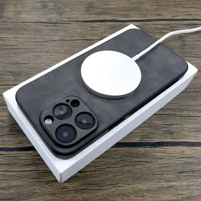 Premium Retro Leather Maple Leaf iPhone Case – MagSafe Charging, Stylish & Durable Full Protection Cover | Case for iPhone