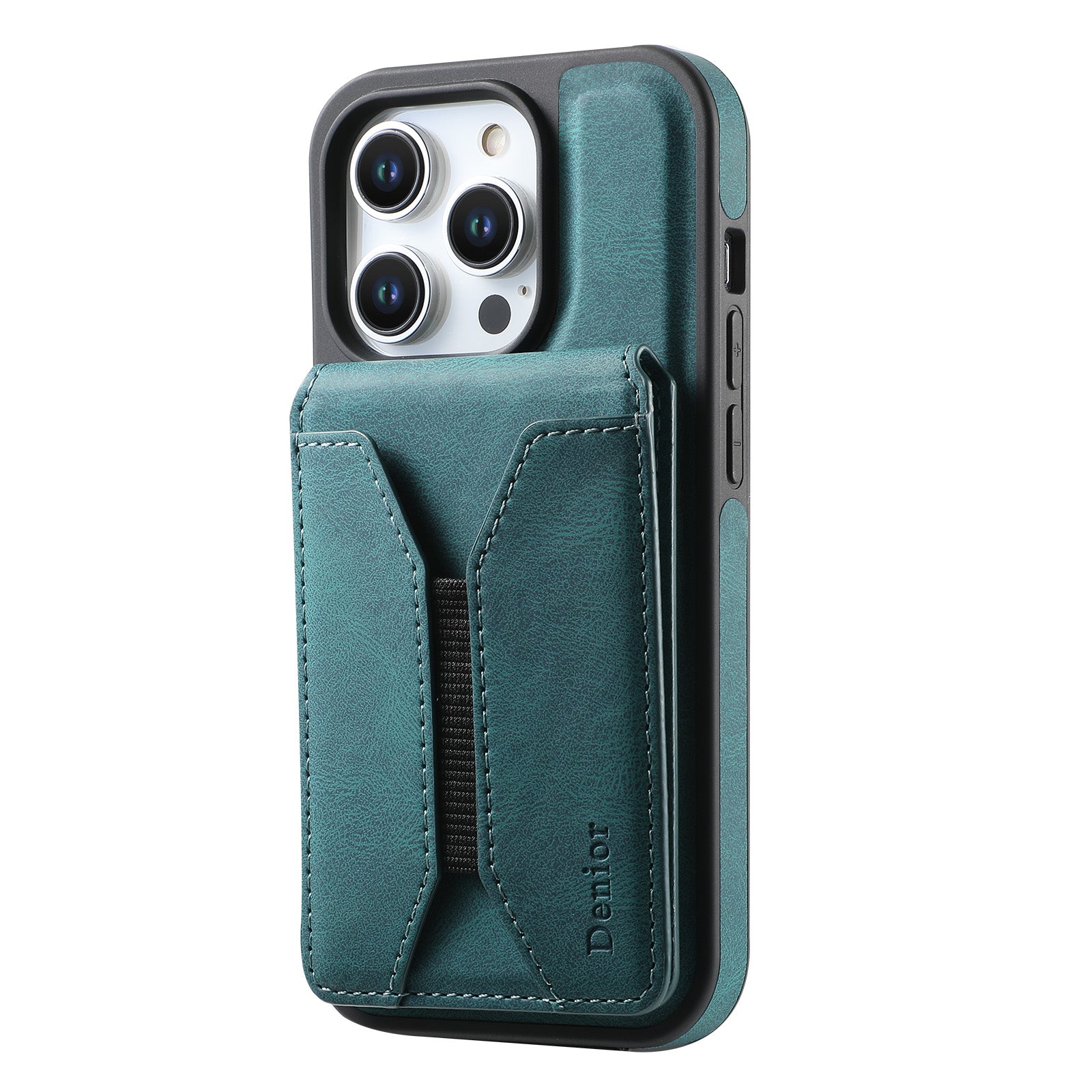 Luxury Magnetic Card Holder iPhone Case – 360° Rotating Stand, Multifunctional Leather Wallet, Shockproof Protection, MagSafe Compatible Cover for iPhone Models