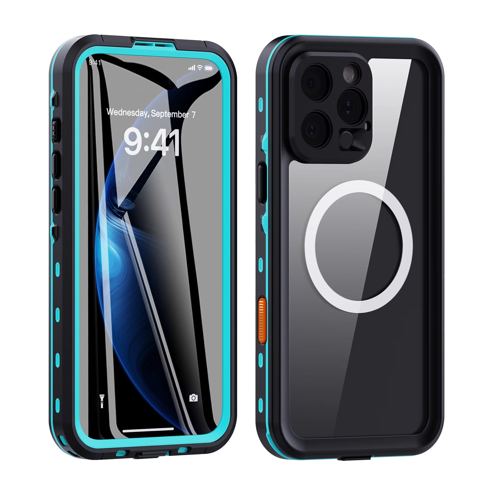 High Quality Apple iPhone Case MagSafe Compatible, Camera Lens & Screen Protection, Ultra Thin Shockproof Magnetic Full All Around Protection Cover with IP68 Snowproof Design
